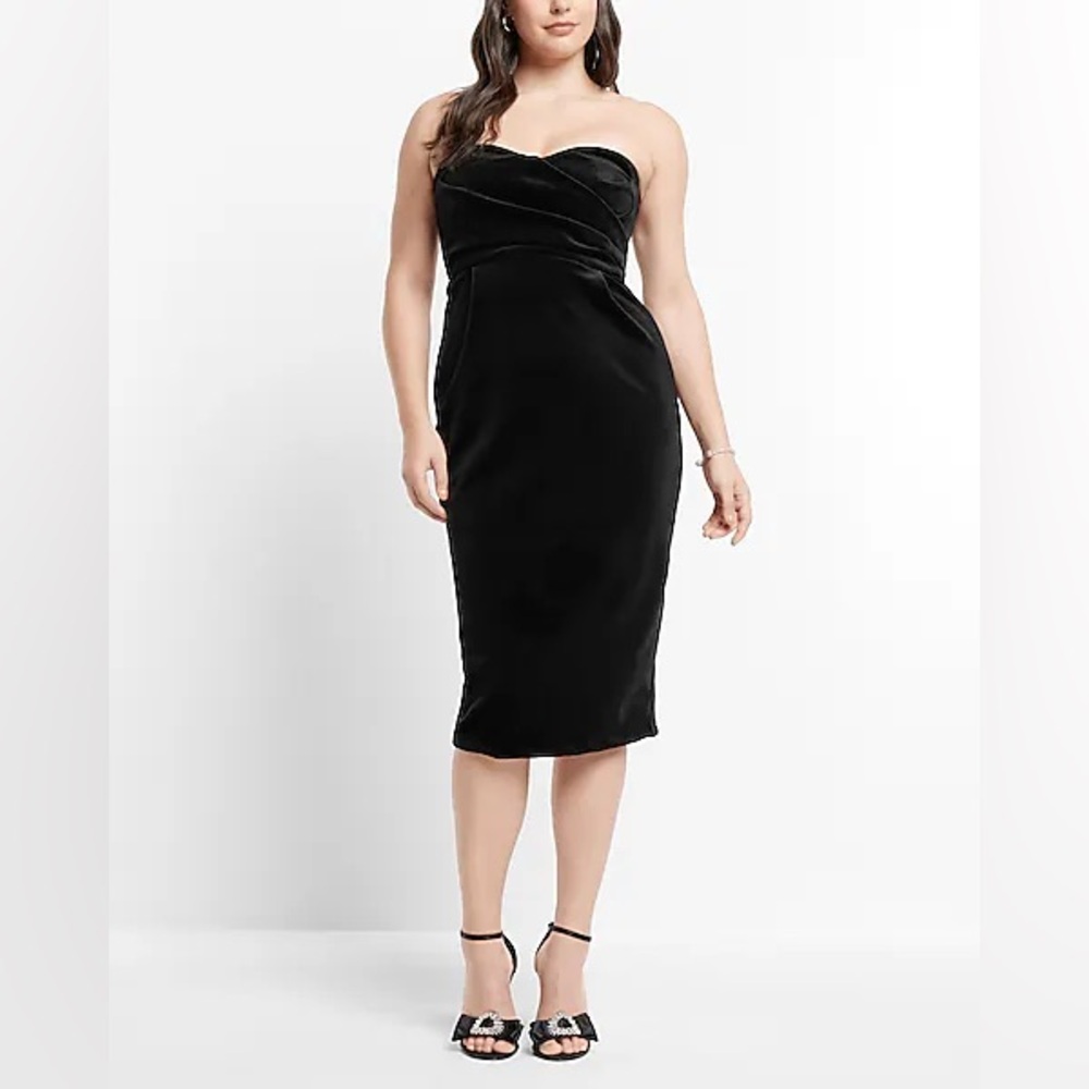 Express Dresses/Express Sweetheart Neckline Strapless Midi Sheath Dress